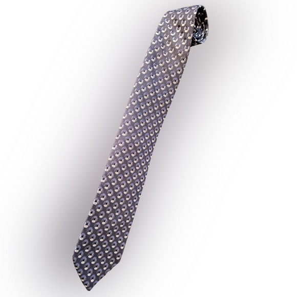 😎 Faconnable blue patterned 100% silk neck tie in excellent condition